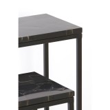 CONSOLE TABLE MRN SET OF 2 STONE TOP BLACK 120 140 - CONSOLES, DESKS